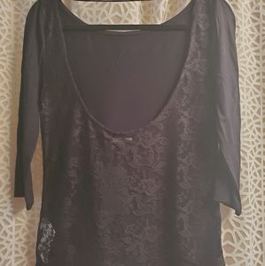 Low back lace three quarters sleeve Zara top